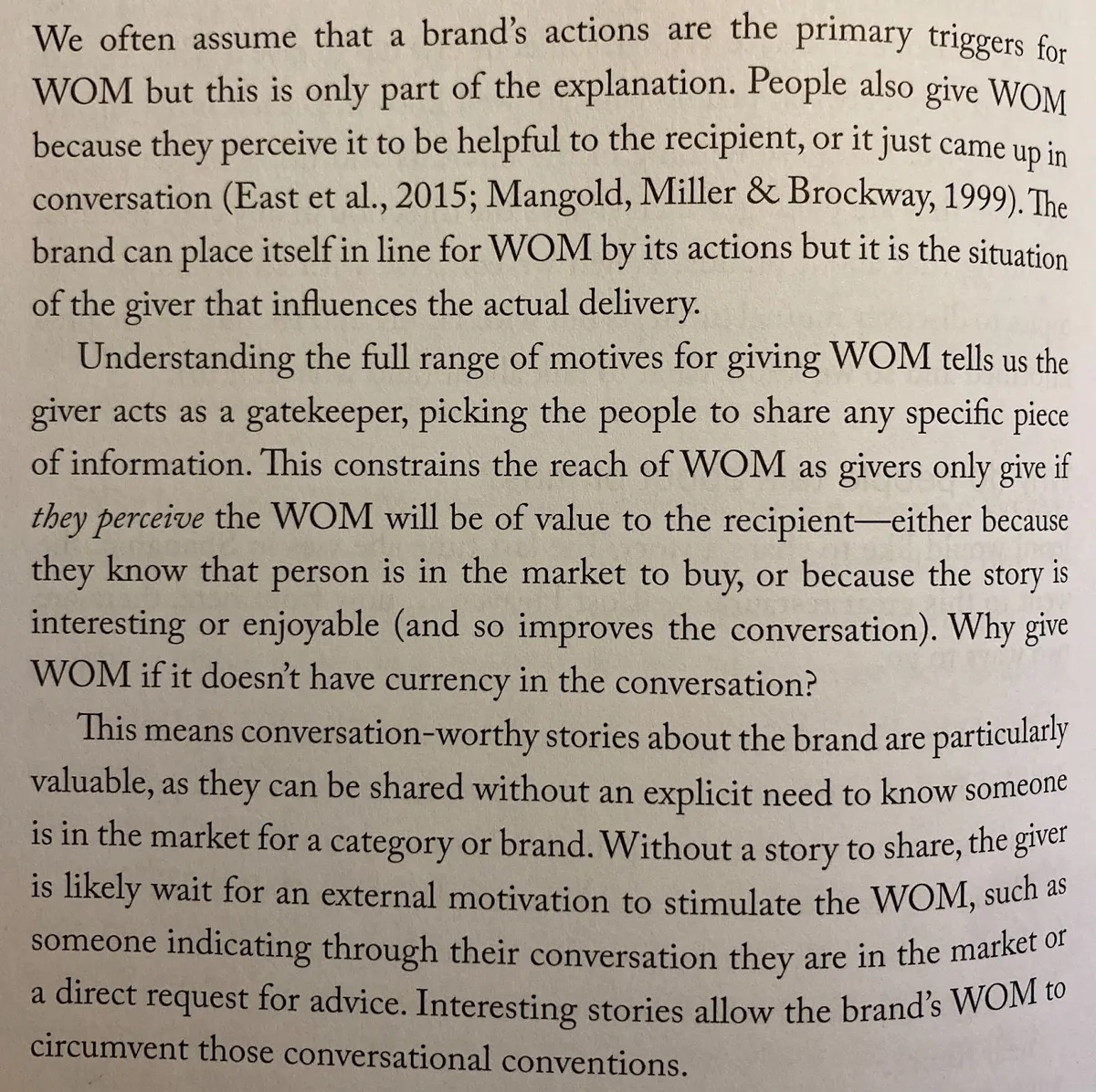 Excerpt from How Brands Grow Part 2 on conversation-worthy brand stories