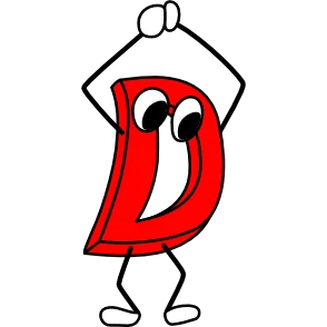 D (D Programming Language / Digital Mars) mascot: DLang-Man (a.k.a. D-Man)