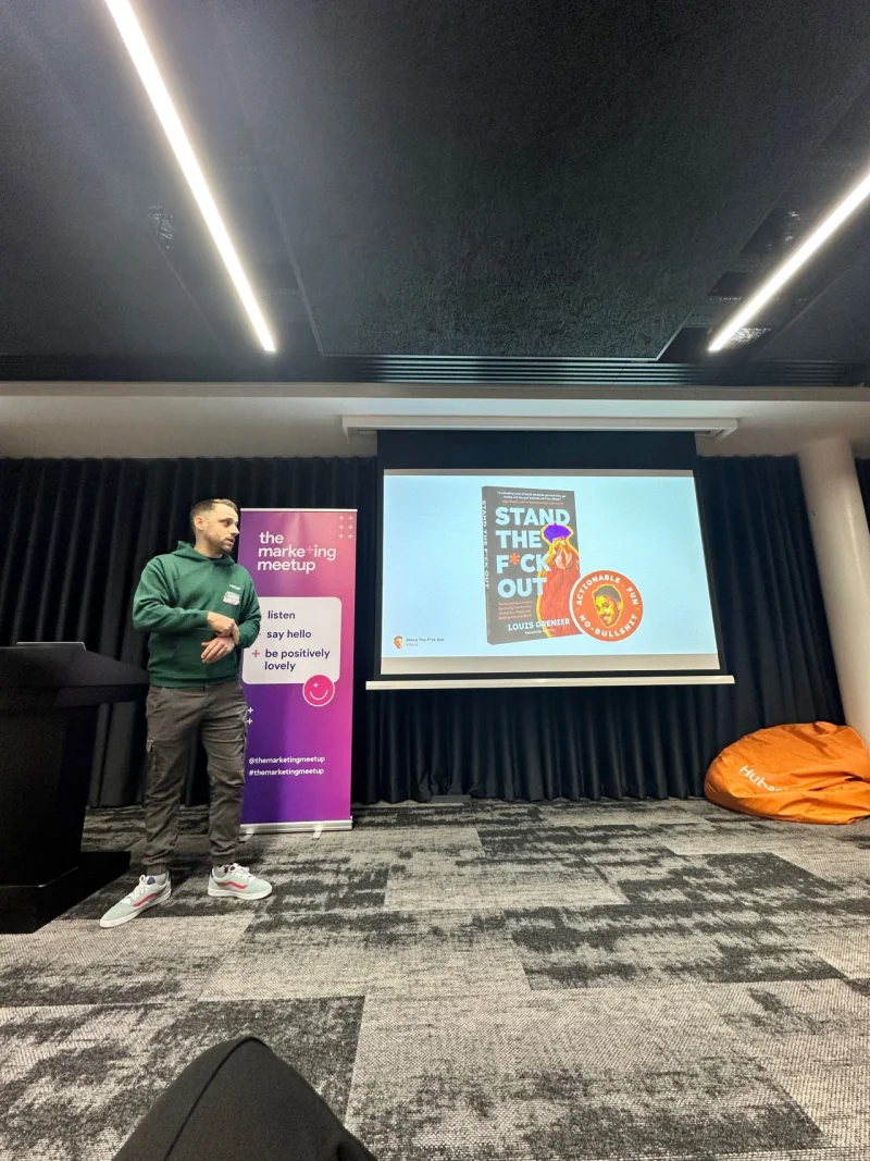 Louis Grenier speaking at The Marketing Meetup
